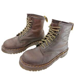 Dr. Martens Combat Boot Men Size 9 Vintage 1460 Gaucho Crazy Horse Matte Leather